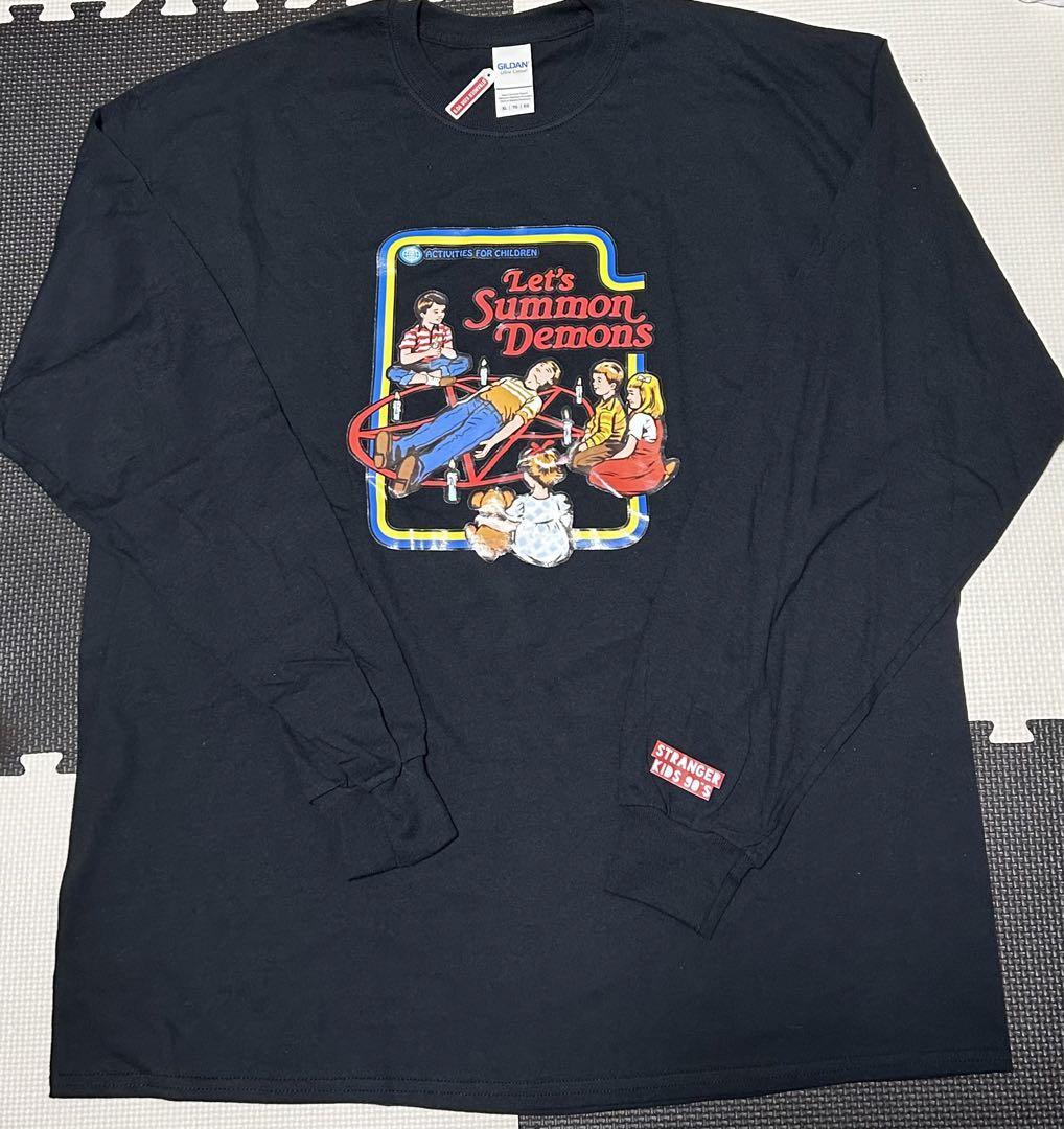 ストレンジャーキッズ90s ロングTシャツ ブラック XLサイズ 新品 ストレンジャーキッズ90s ロングTシャツ ブラック XLサイズ 新品