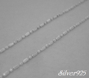 シルバー925銀のシリンダー ボール ネックレス チェーン細 40cm_画像1