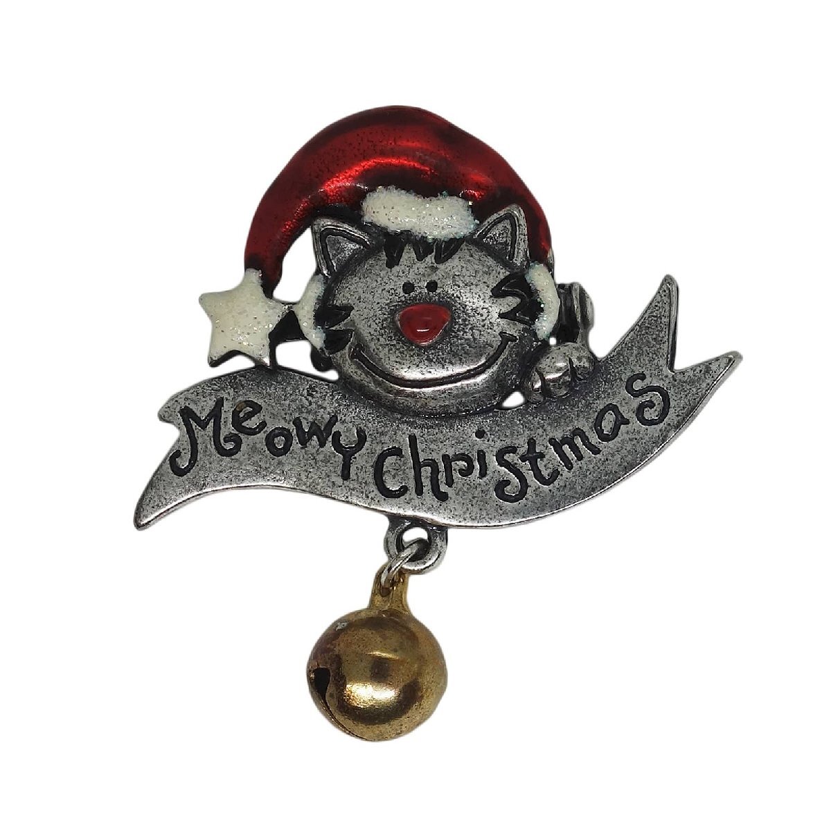American Jewelry Manufacturing Company 猫のサンタ クリスマス ブローチ アニマル レトロ ピンバッジ ピンバッチ アメリカ アクセサリー