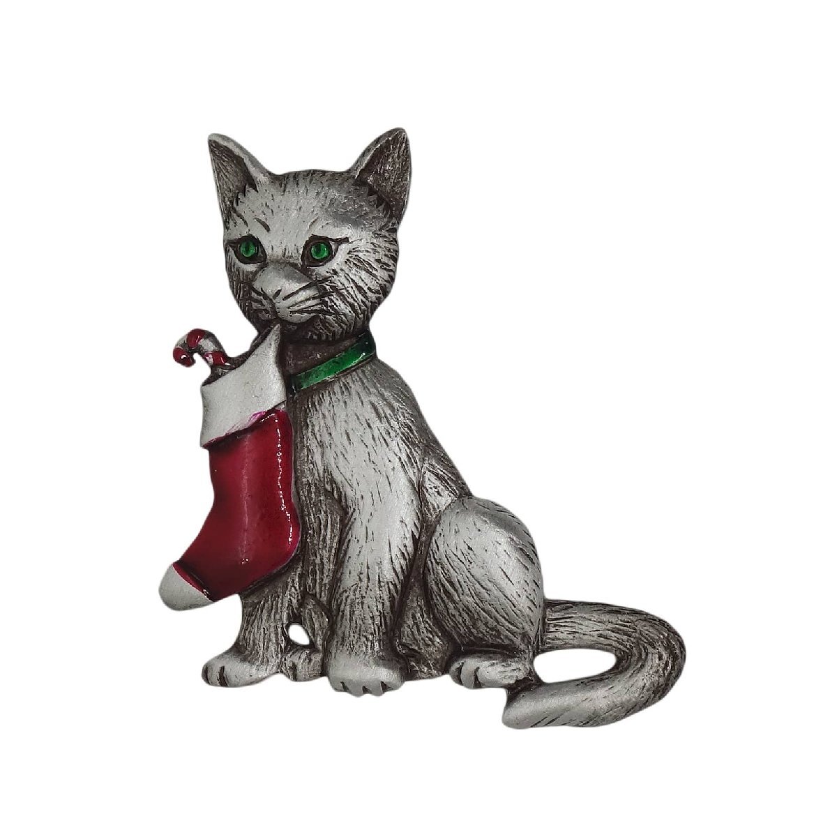 JONETTE JEWELRY ビンテージ ブローチ 猫 クリスマス ピンバッジ レトロ ピンバッチ アメリカ JJ アクセサリー