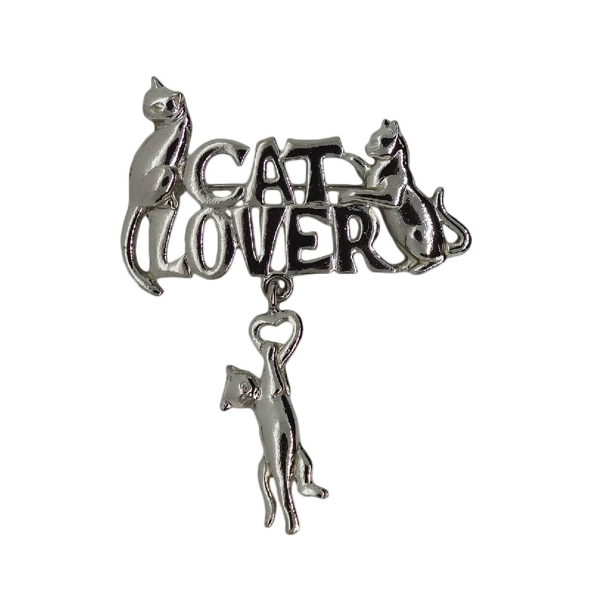 アメリカ JONETTE JEWELRY ビンテージ ブローチ 猫 CAT LOVER ピンバッジ レトロ ピンバッチ JJ アクセサリー