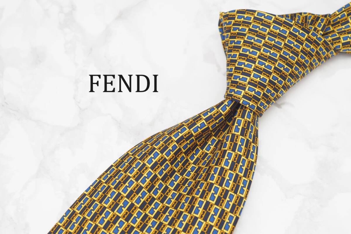 【美品】FENDI フェンディ A-229 ロゴ イタリア製 ブランド ネクタイ 良品 古着 卸 USED オールド SILK