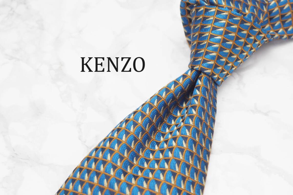【美品】KENZO ケンゾー A-447 イタリア製 ブランド ネクタイ 良品 古着 卸 USED オールド SILK