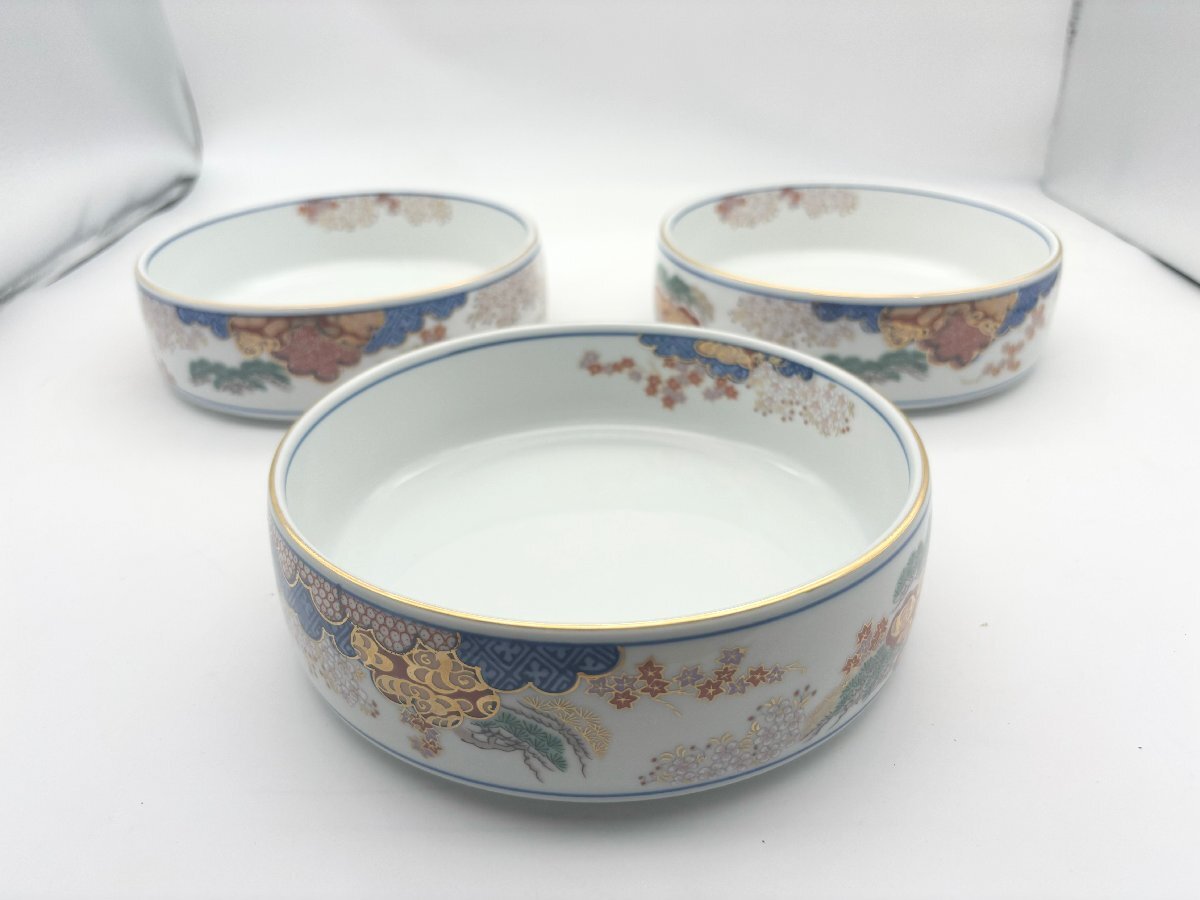 其泉 其泉窯 有田焼 三段重 陶器 重箱 春秋文(その他)|売買され 其泉 其泉窯 有田焼 三段重 陶器 重箱 春秋文(その他)|売買され