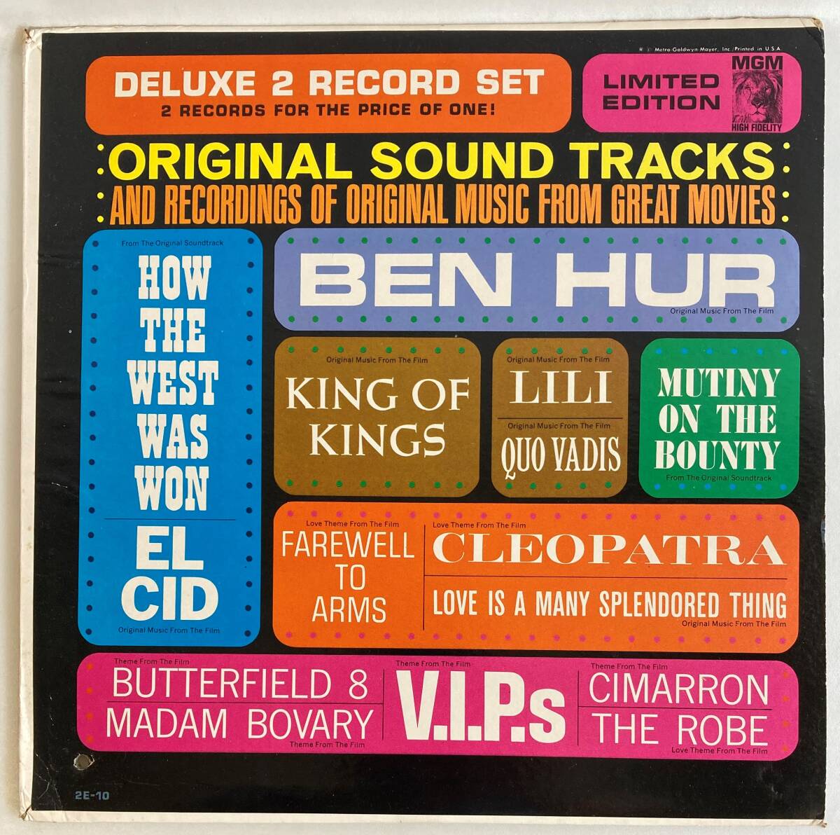 Original Soundtracks and Recordings of Original Music from Great Movies / Limited Edition 米盤LP 2枚組 MGM 2E-10 Cutout