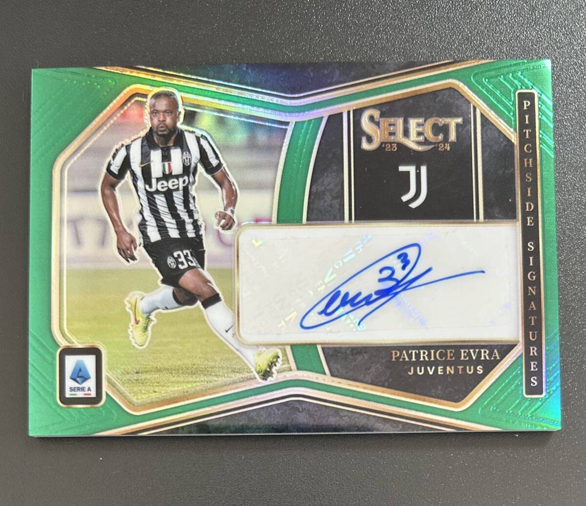 2023-24 Select Soccer Patrice Evra Juventus 5/5枚限定 Auto Green Prizm Pitchside Signatures Serie A