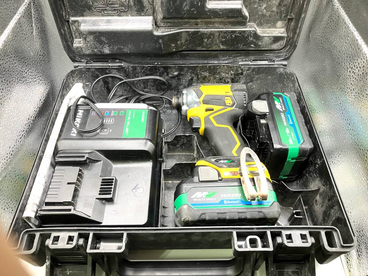 【9752】（動作確認済み）HiKOKI インパクトドライバー　WH36DC電池2個付/充電器付　WH36DC