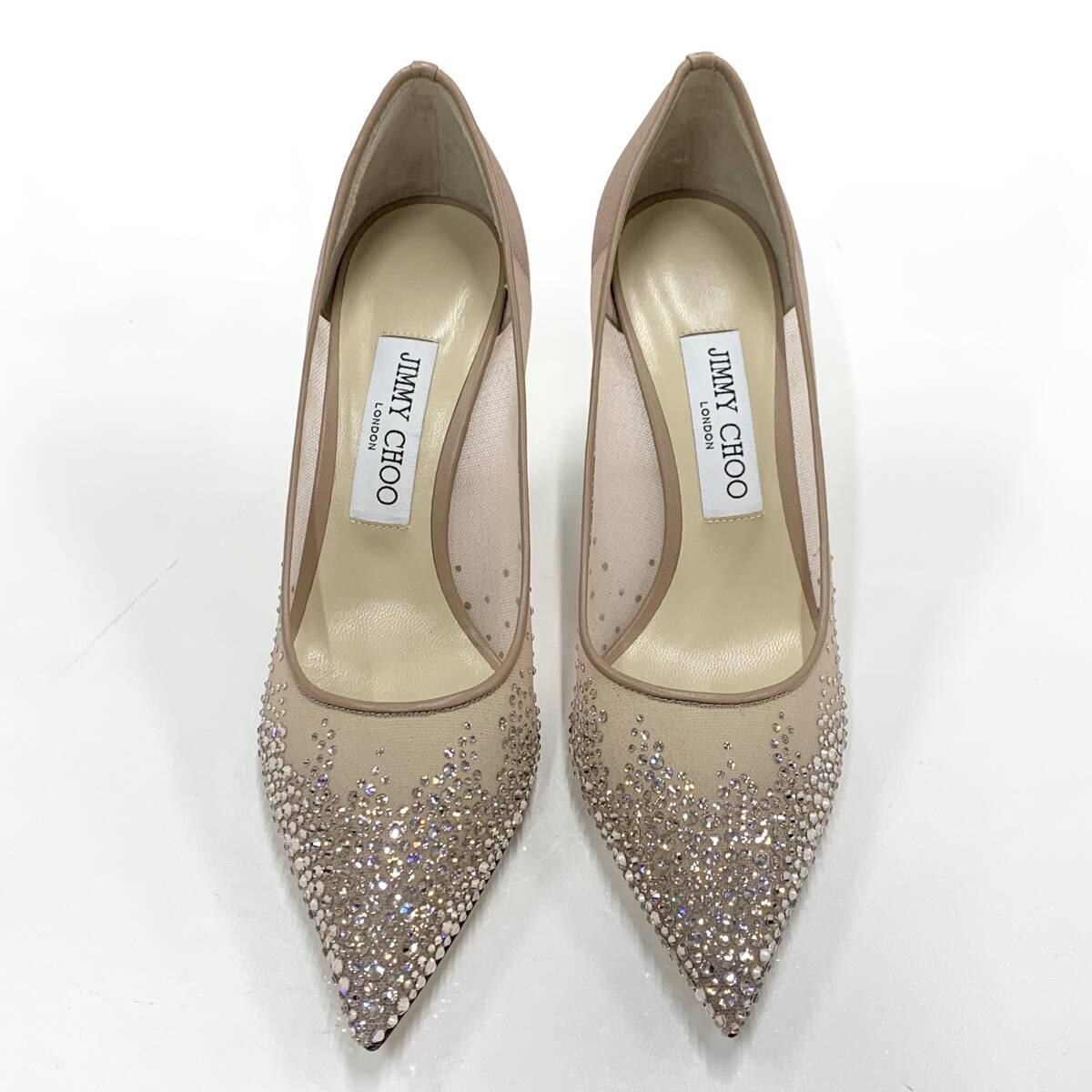 M10391 ジミーチュウ Love85 メッシュ ラインストーン パンプス M10391 ジミーチュウ Love85 メッシュ ラインストーン パンプス
