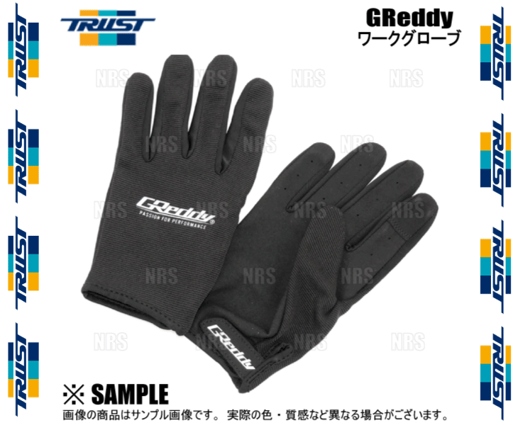 TRUST トラスト GReddy ワークグローブ (ブラックｘブラック) Lサイズ スマホ対応 (18001944