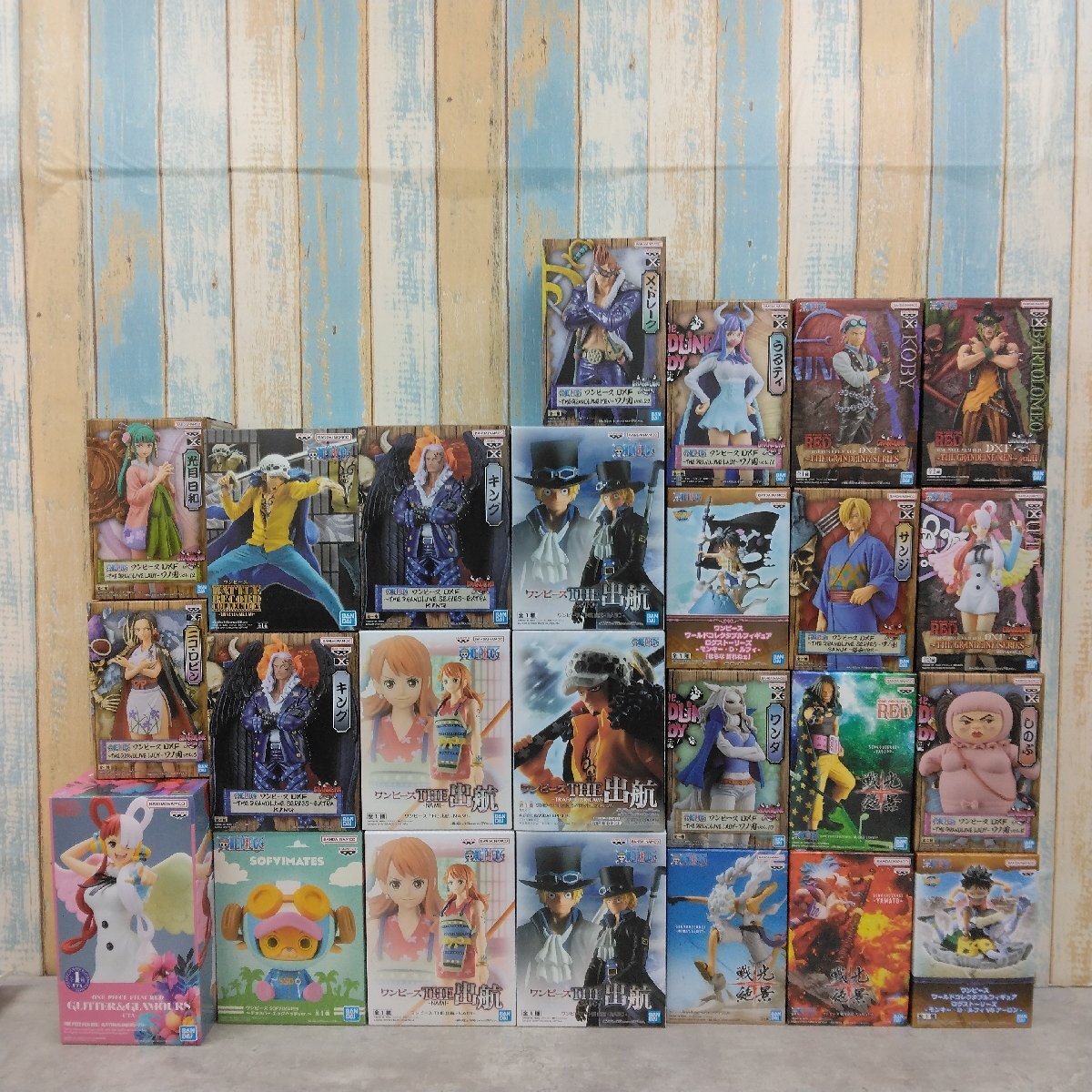 BANDAI ONE PIECE THE 出航 ナミ/SOFVIMATES チョッパーエッグヘッドver./DXF ワノ国 ウルティ・サンジ 他フィギュア25個セット 未開封品