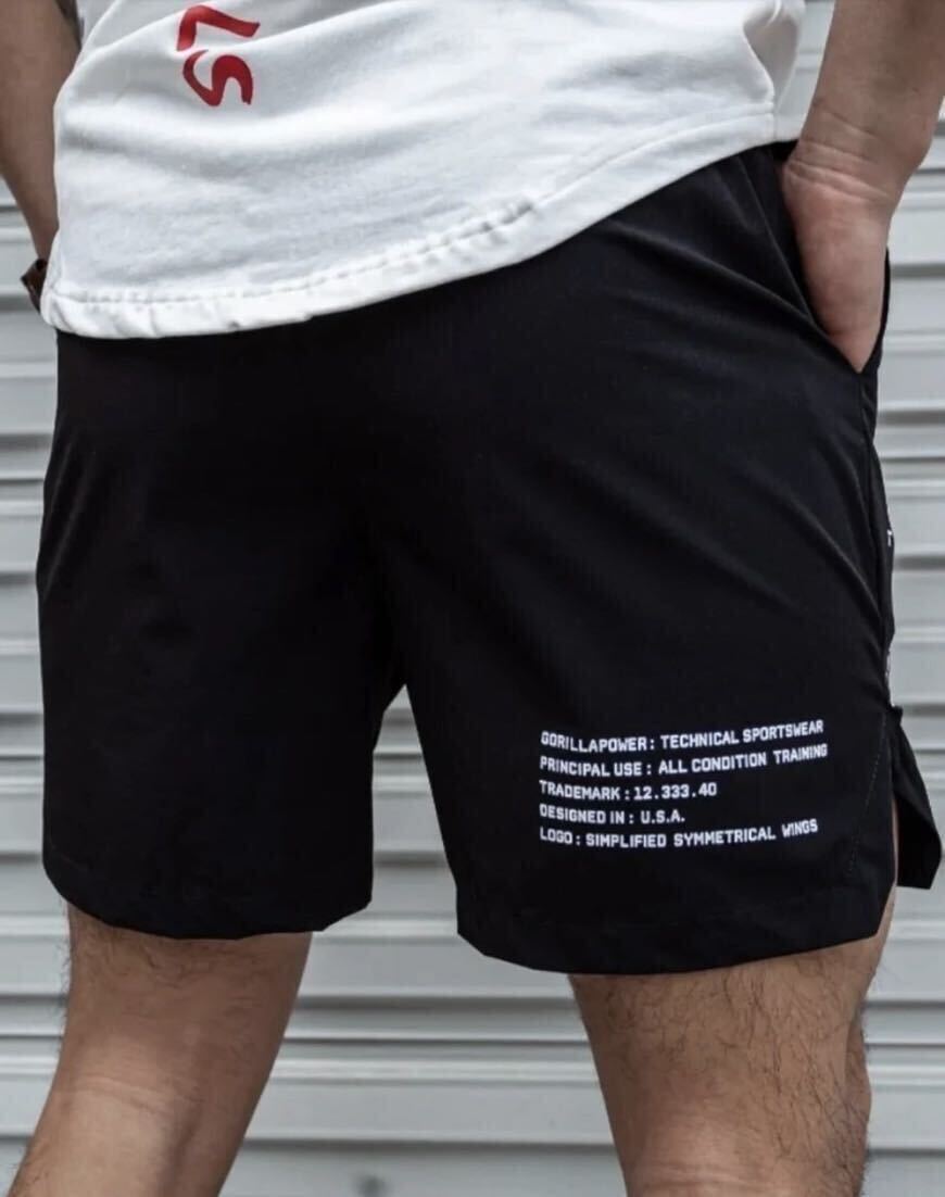 今季新作 ショートパンツ ハーフパンツ　速乾素材　Mサイズ ブラック　ショーツ 964m SHORT トレーニング　ゴルフ練習パンツ　ジョギング_画像4