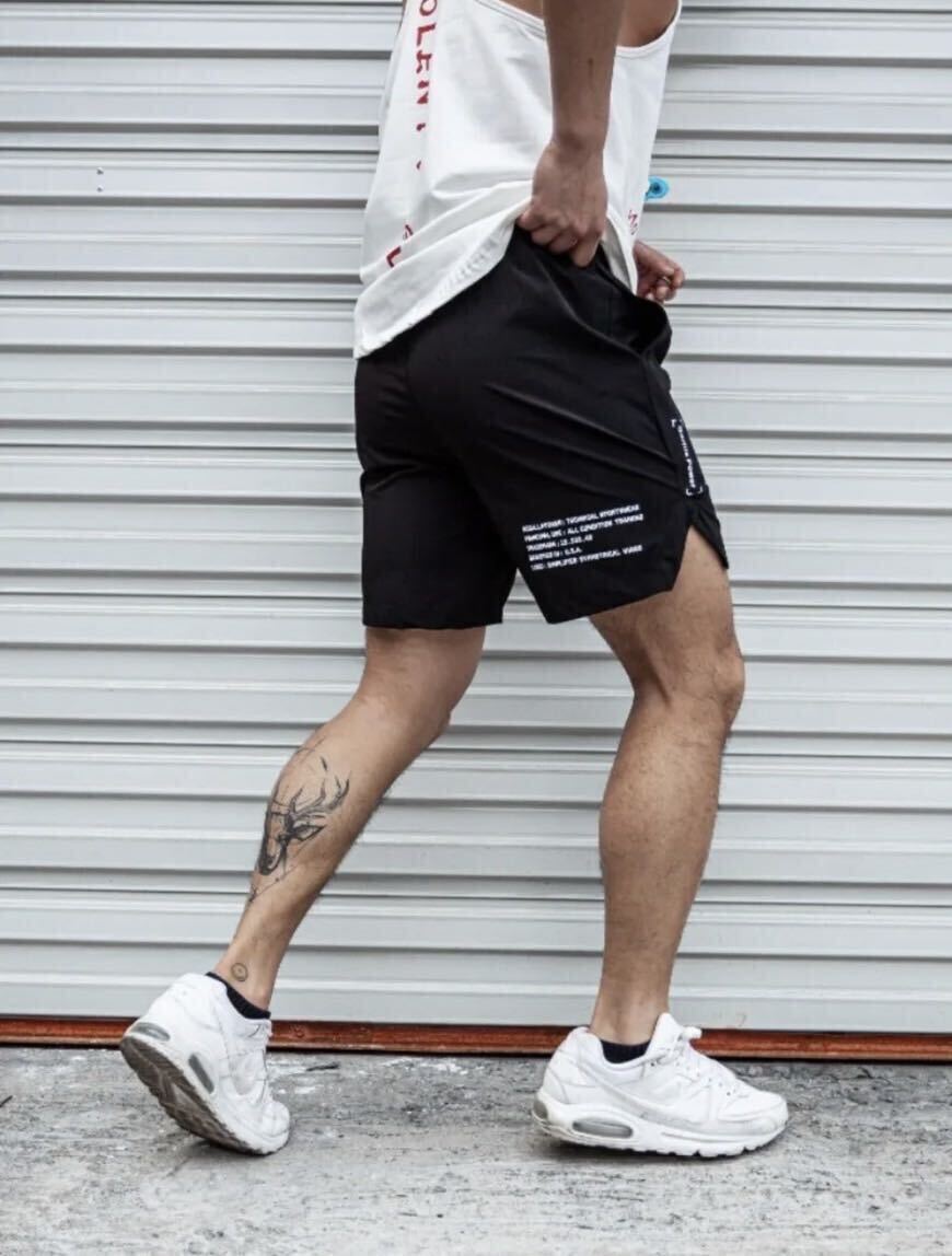 今季新作 ショートパンツ ハーフパンツ　速乾素材　Mサイズ ブラック　ショーツ 964m SHORT トレーニング　ゴルフ練習パンツ　ジョギング_画像3