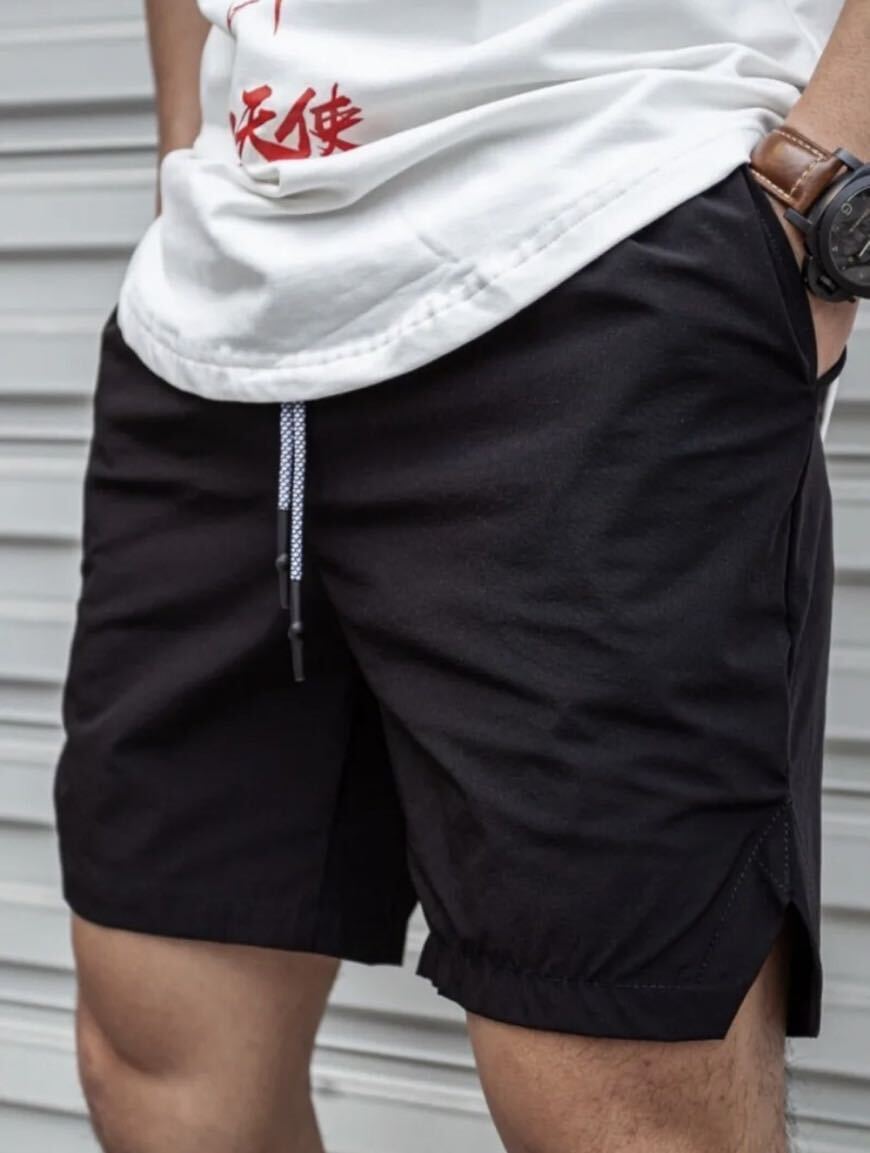 今季新作 ショートパンツ ハーフパンツ　速乾素材　Mサイズ ブラック　ショーツ 964m SHORT トレーニング　ゴルフ練習パンツ　ジョギング_画像2