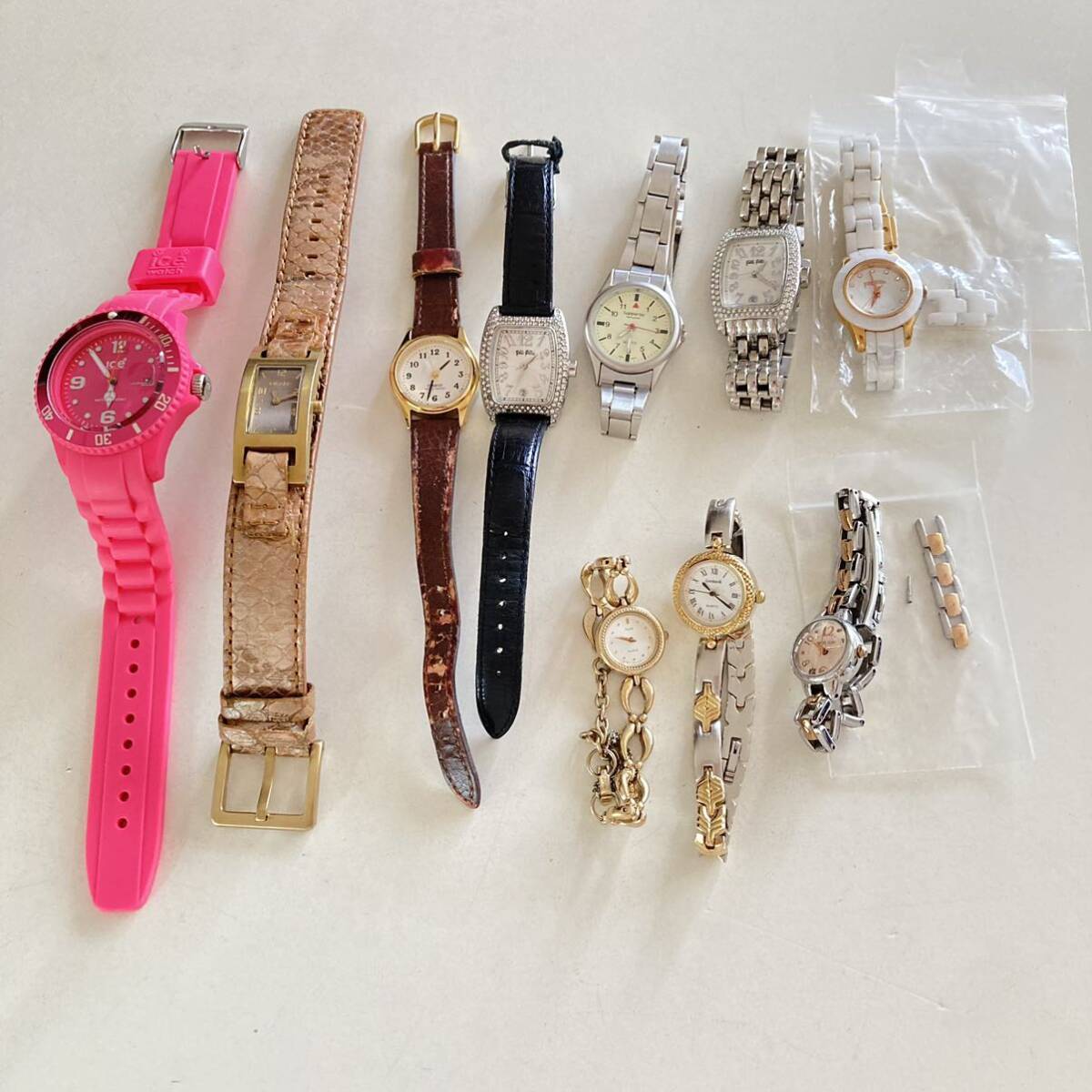 463-0076 腕時計 まとめて10点　CASIO ALBA FOLLI FOLLIE ICE DKNY など 