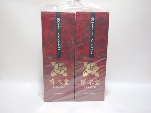 ★ 未開封品・2点セット ★ 椿木堂 TSUBAKIDO 艶めきトリートメントカラー ダークブラウン 220g 髪染め カラーリング剤 ヘアパック ★