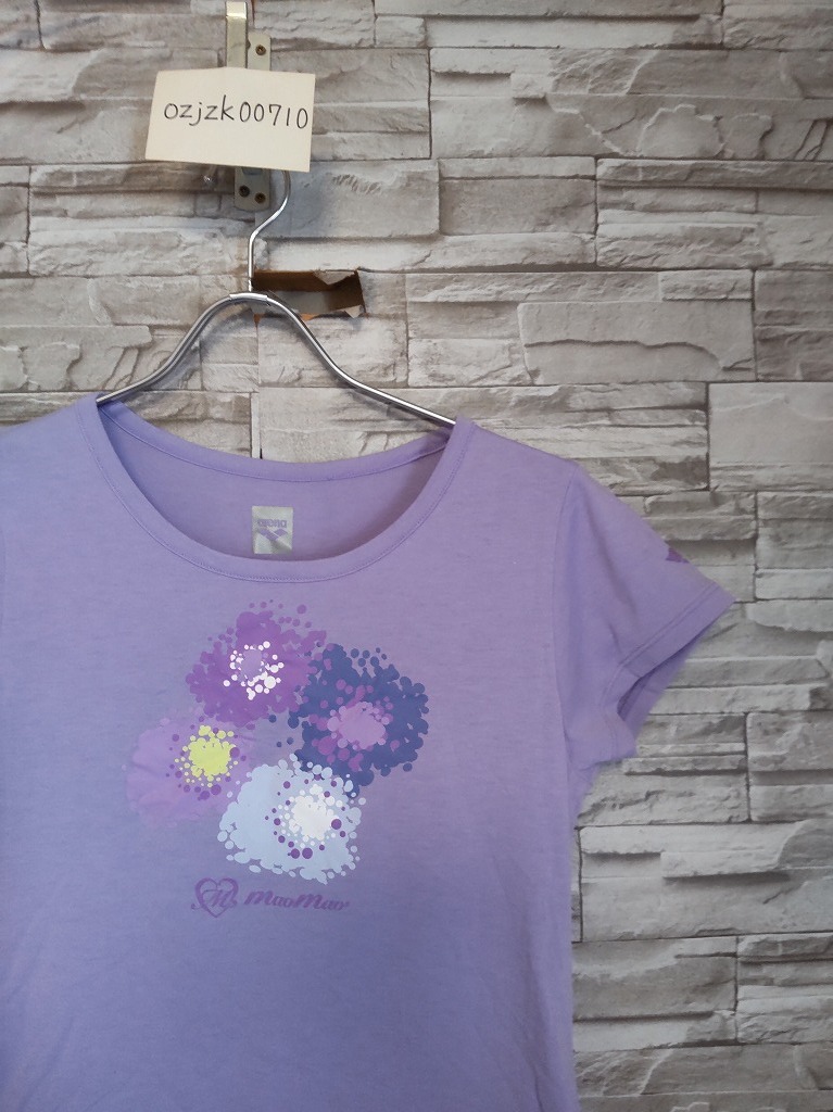 women's H389 浅田真央選手プロデュース MaoMao by arena アリーナ デサント 半袖Tシャツ M パープル_画像1