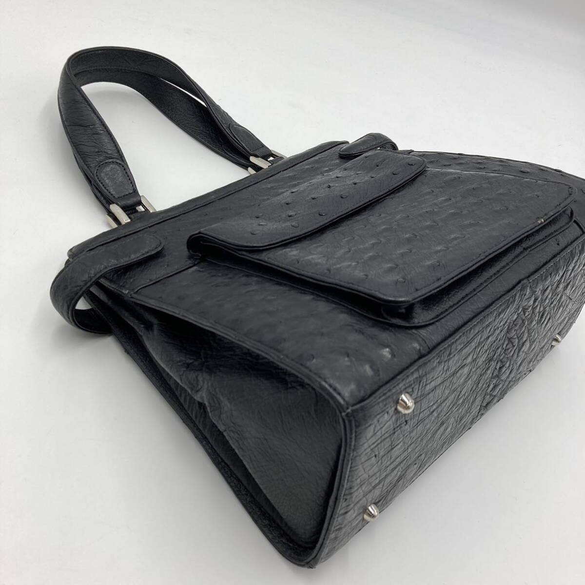 オーストリッチ ハンドバッグ レザー バッグ エキゾチックレザー オーストリッチ ハンドバッグ レザー バッグ エキゾチックレザー