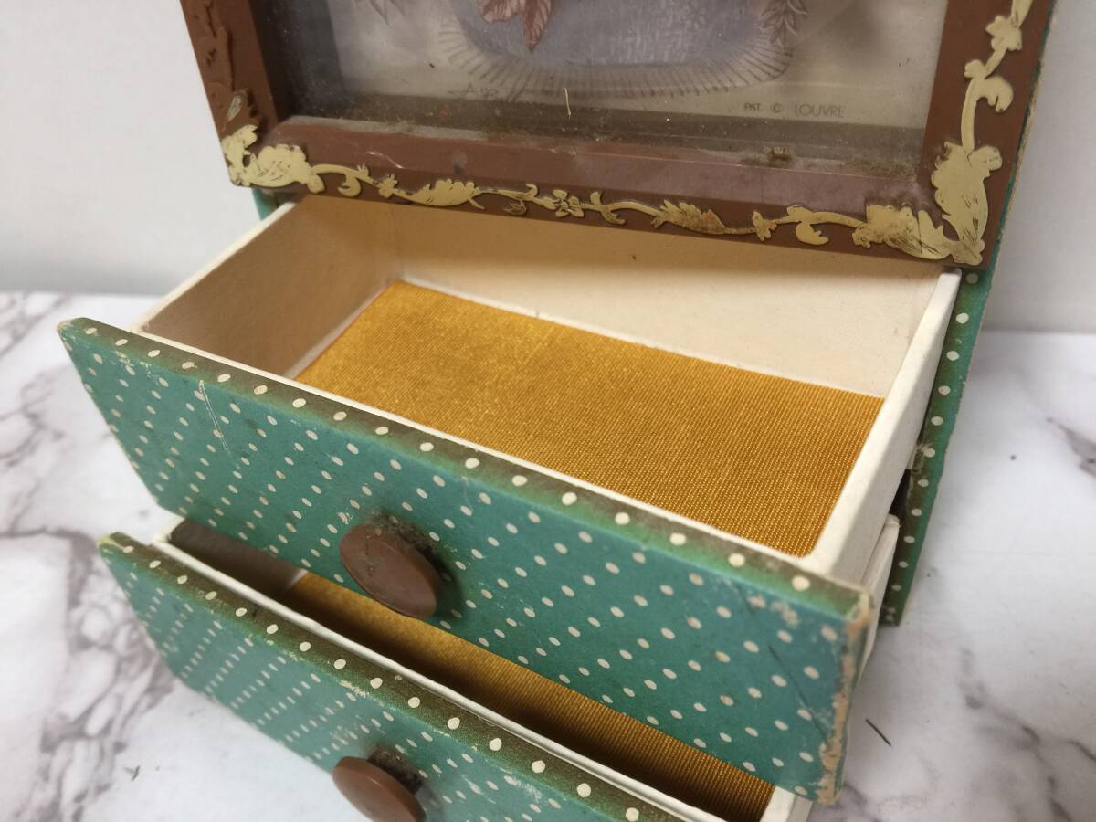  Showa Retro шкаф выдвижной ящик type музыкальная шкатулка рабочее состояние подтверждено высота 17cm подлинная вещь A3