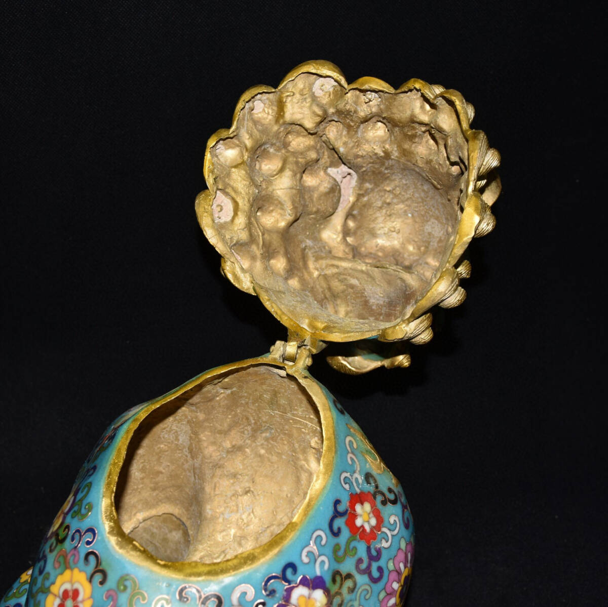 31620円 『館蔵珍品 銅製 塗金 景泰藍 琺瑯彩 朝天吼獅子熏香炉 31620円 『館蔵珍品 銅製 塗金 景泰藍 琺瑯彩 朝天吼獅子熏香炉