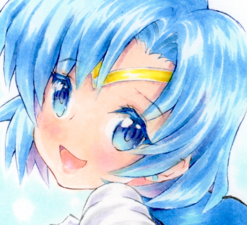 ☆同人手描きイラスト☆美少女戦士セーラームーン ☆セーラーマーキュリー　水野亜美☆B5☆