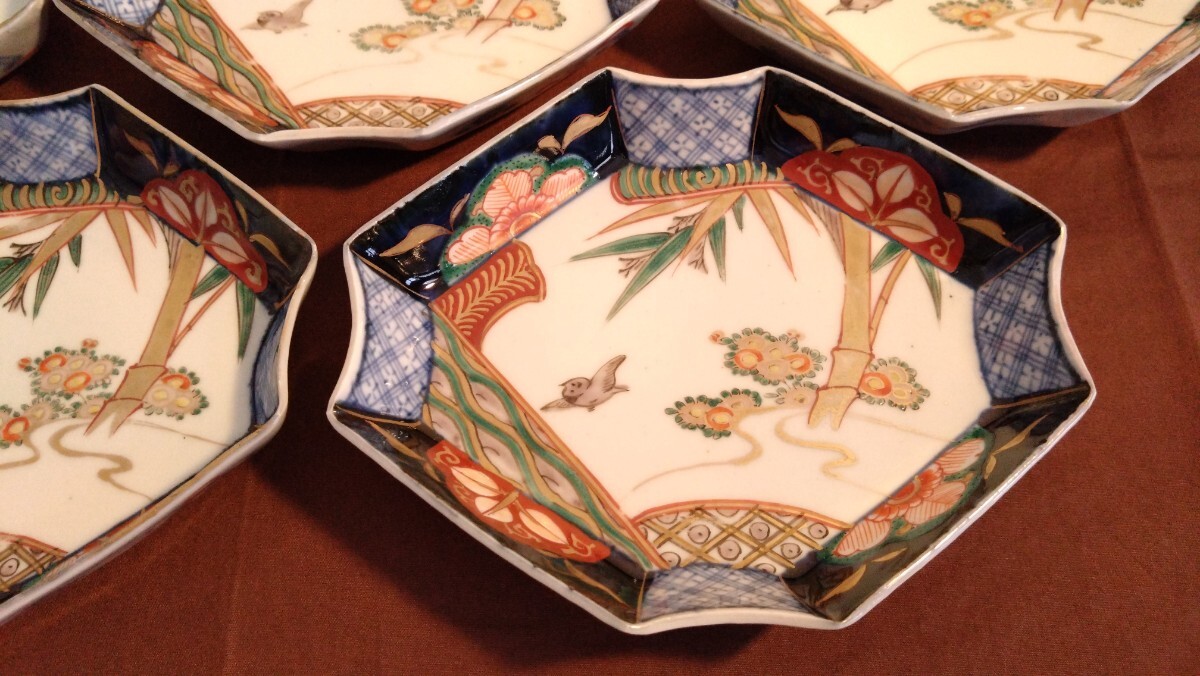 古伊万里 伊万里 葉皿 菓子皿 色絵 金襴手 茶道具 蔵出し 江戸期