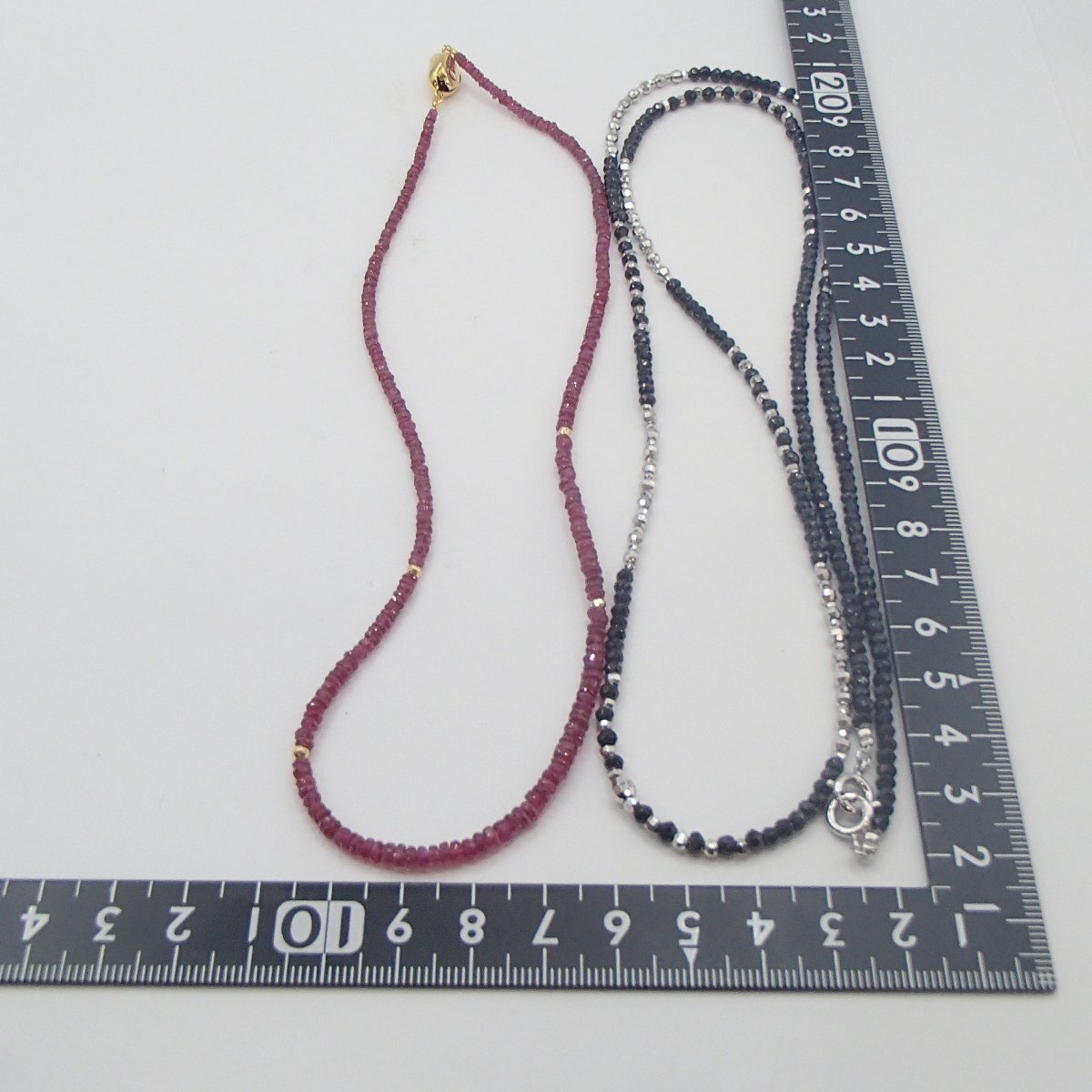 ◎色石 ネックレス 黒ダイヤ /silver 約14.9g 約9.1g / アクセサリー 天然石 ストーン◎KK
