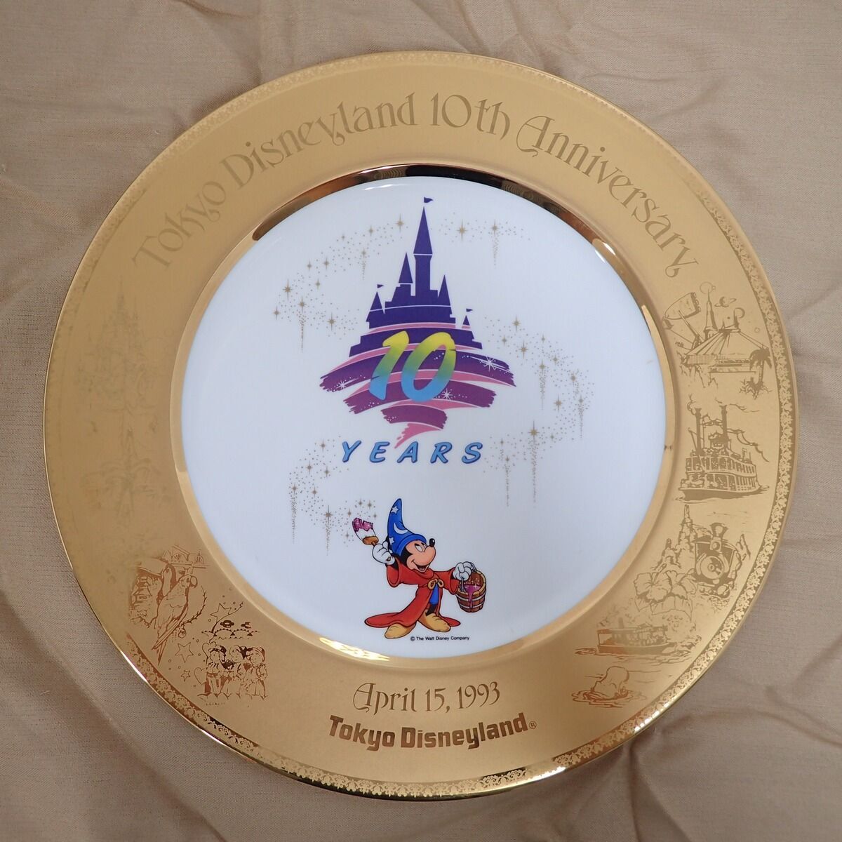 東京ディズニーランド 10周年限定記念プレート 東京ディズニーランド 10周年記念 プレート ミッキー 10YEARS