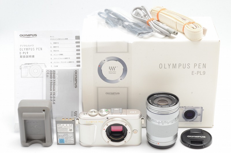 ★美品★ OLYMPUS PEN E-PL9 + M.ZUIKO DIGITAL 40-150mm F4-5.6 R ED MSC MICRO オリンパス ペン ミラーレス一眼 完動 ◆905