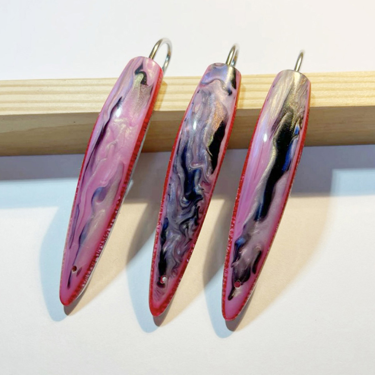 弓角ルアー 10～10.5cm 鳥山漁具 トローリングルアー 縦流れピンクブラック 3個 サワラ・近海青物に！