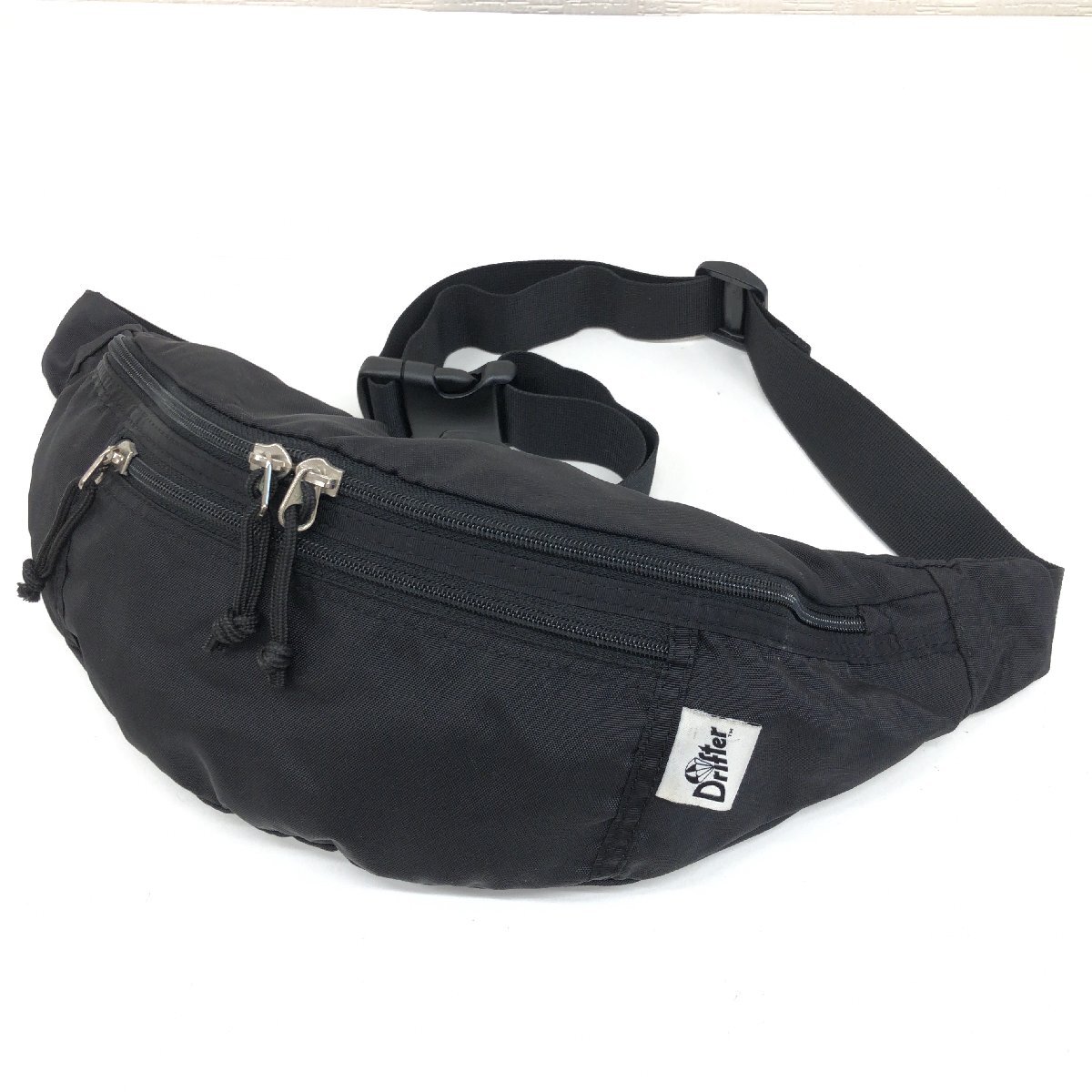 Drifter ドリフター 定価8，250円 DFV1550 420デニールパッククロスナイロン ウエストバッグ 黒 ブラック ボディバッグ ショルダーバッグ