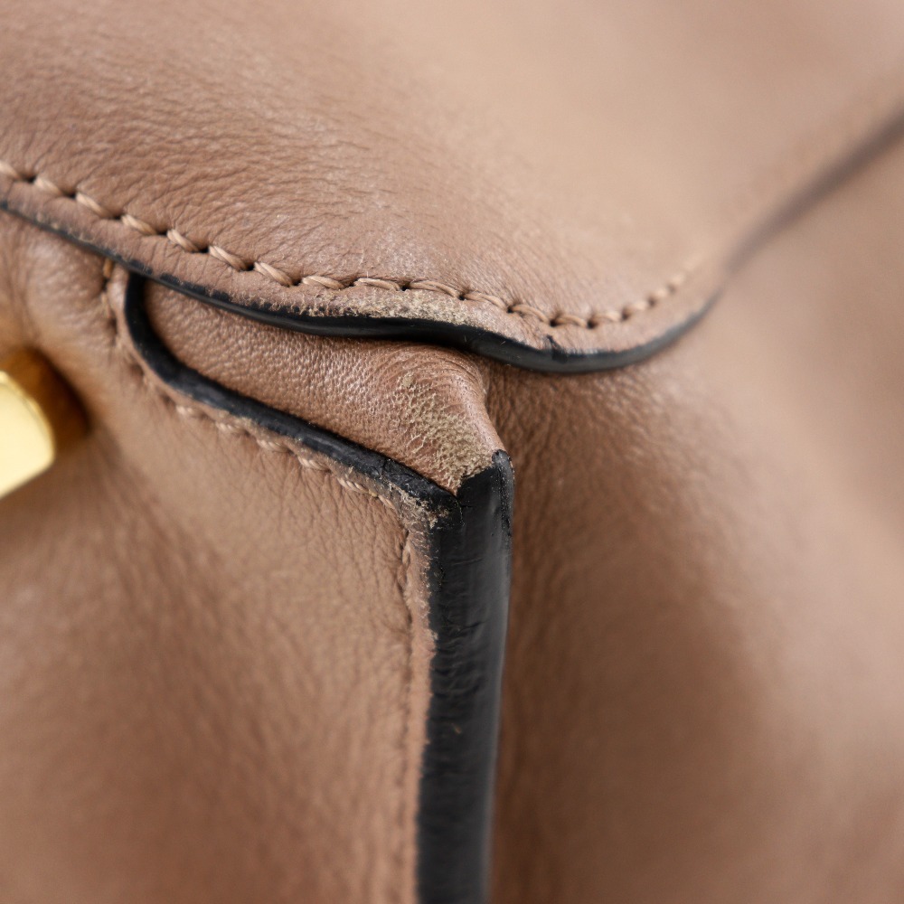 LOEWE ロエベ ゴヤ ウィークエンダー ボストンバッグ カーフ 茶 レディース【I171624039】中古