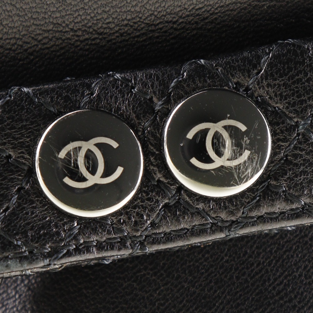 CHANEL シャネル ココマーク マトラッセ ブーツ レザー 黒 レディース【S180824934】中古