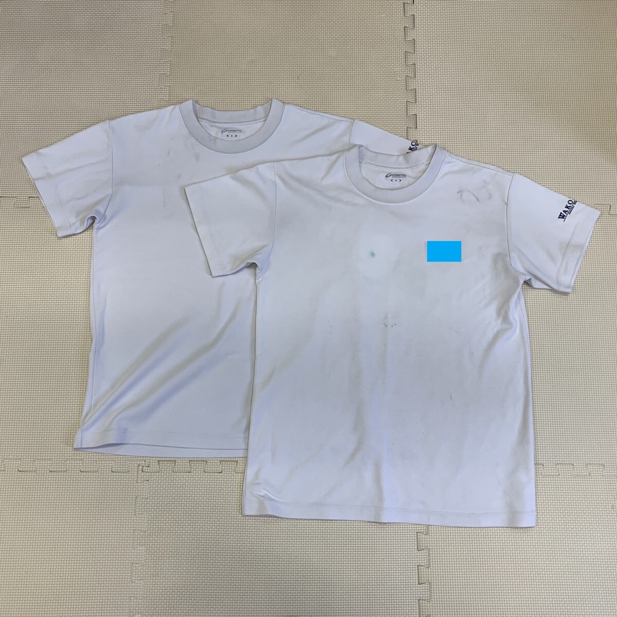 NJ-111 中古 埼玉県 和光市立第三中学校 体操着 2枚 (半袖)(サイズS)(刺繍あり) トレシャツ/GramerPRO/中学校/高校/体操服/運動着/ジャージ