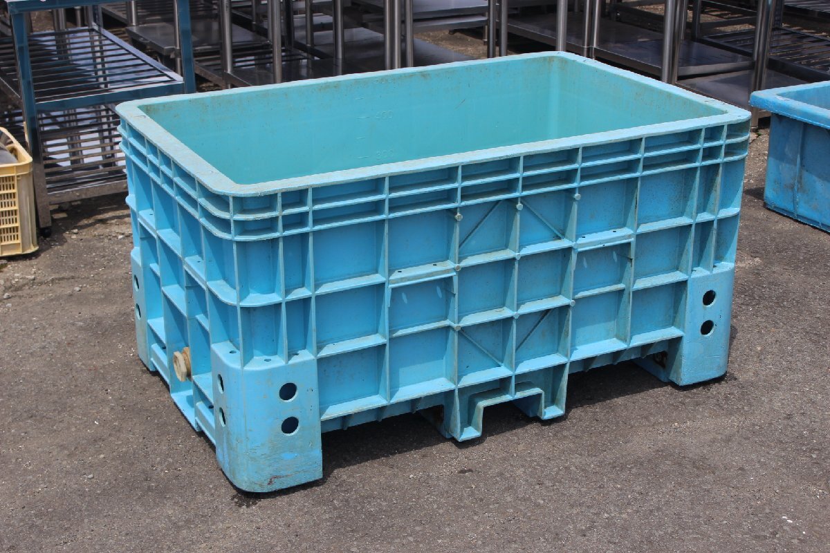 wz0084 リスのプラスチック オケ 桶 水槽 コンテナ 養殖 活魚 岐阜プラスチック工業 スーパーボックス 500 屋台 漁港 水産加工 食品加工