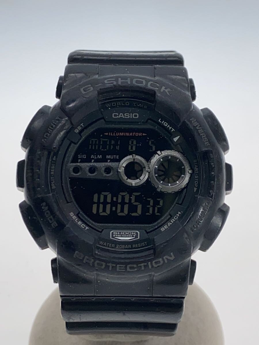 CASIO◆クォーツ腕時計・G-SHOCK/デジタル/ラバー/BLK/ブラック