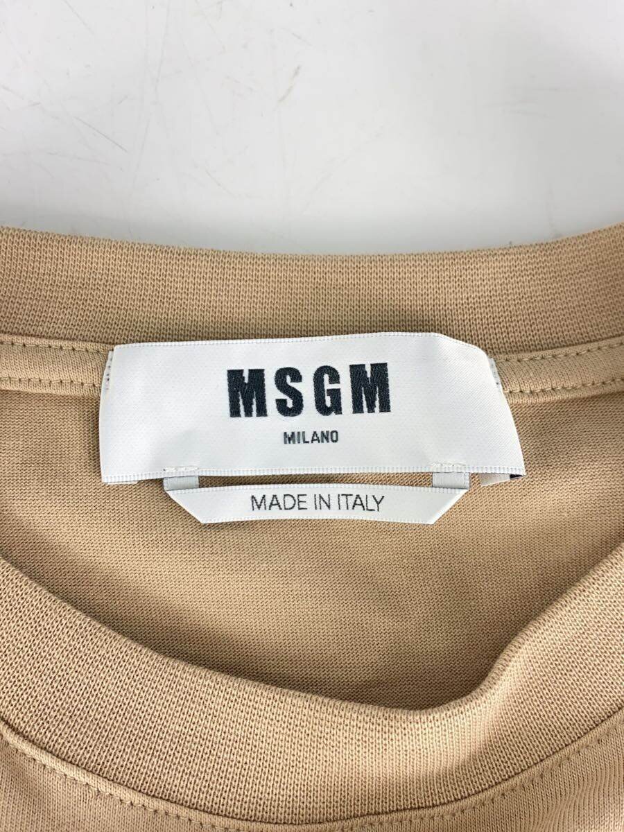 MSGM* футболка с длинным рукавом /S/ хлопок / бежевый / принт /3340MM501