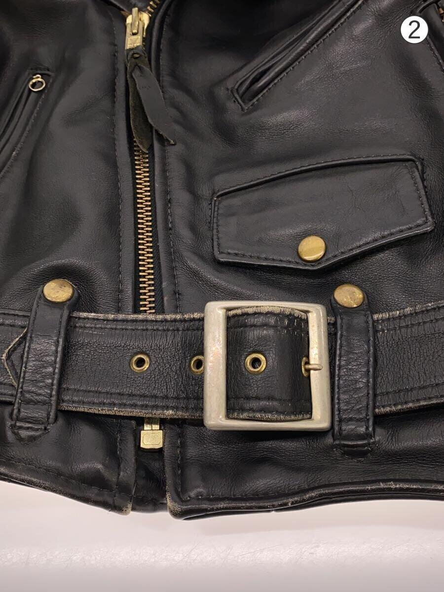 VANSON◇ダブルライダースジャケット/38/レザー/BLK/無地 ライダース VANSON◇ダブルライダースジャケット/38/レザー/BLK/無地 ライダース