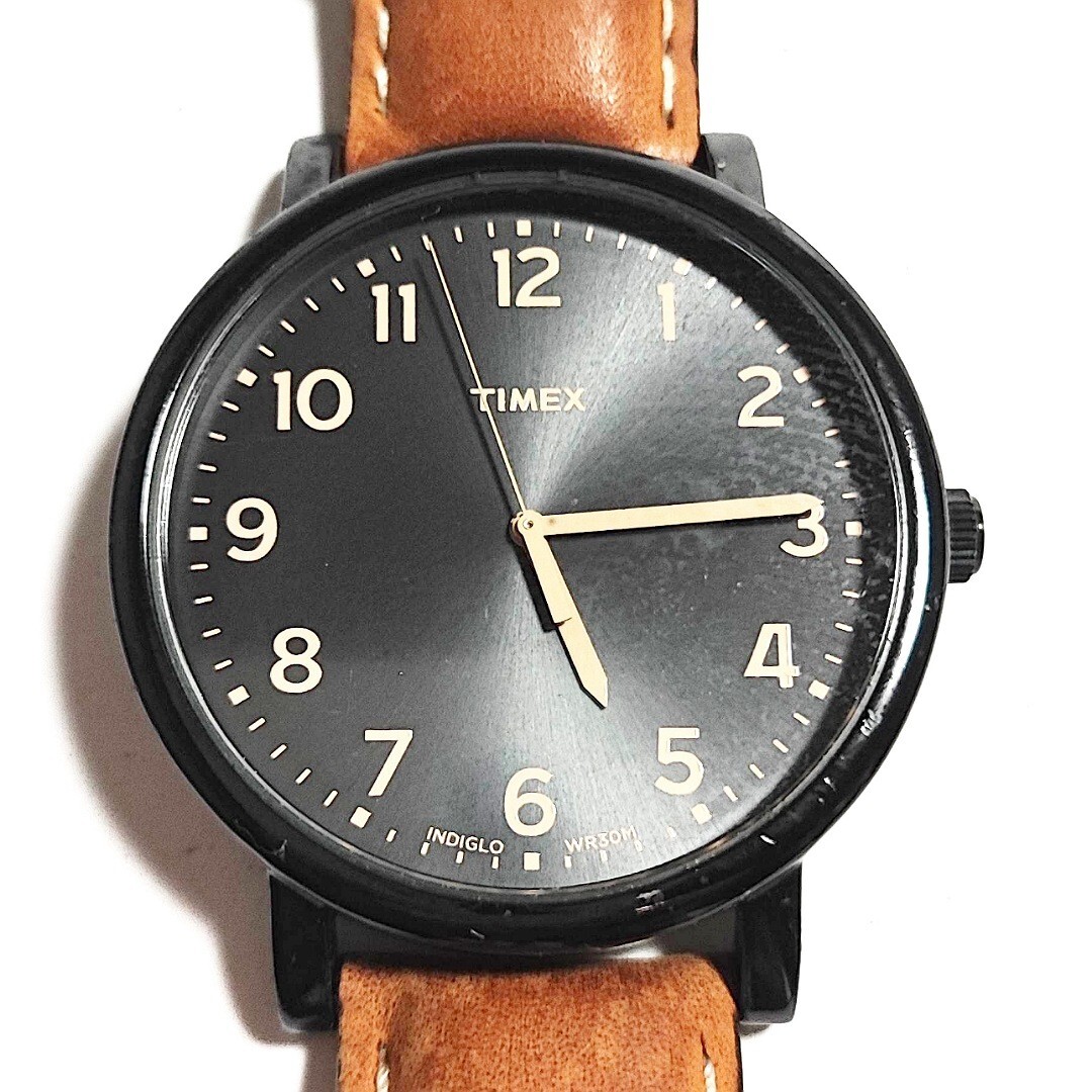 動作品 TIMEX タイメックス INDIGLO インディグロ バックライト点灯 電池交換済 クォーツ アナログ メンズ腕時計 稼働品 r119