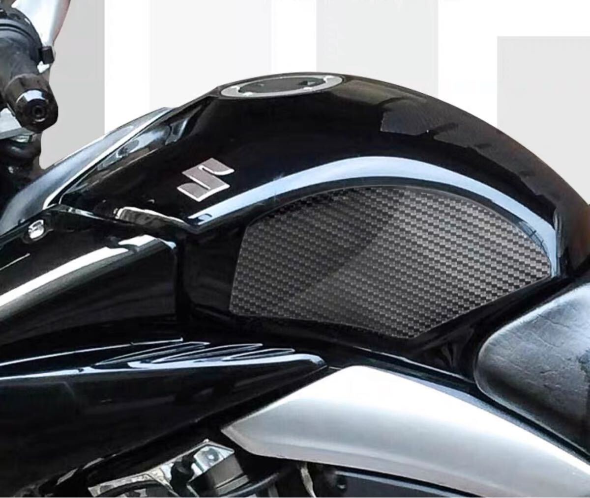GSR250タンクパッド　ニーグリップパッド カーボン風プリント
