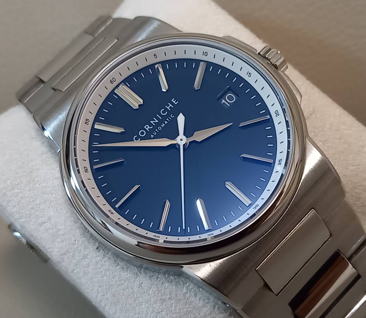 1円～★正規品 ラ グランデ コーニッシュ CORNICHE 腕時計 89306 自動巻 316L SS 10気圧防水 ブルーマリン ネイビー スウェーデン SEIKO ☆