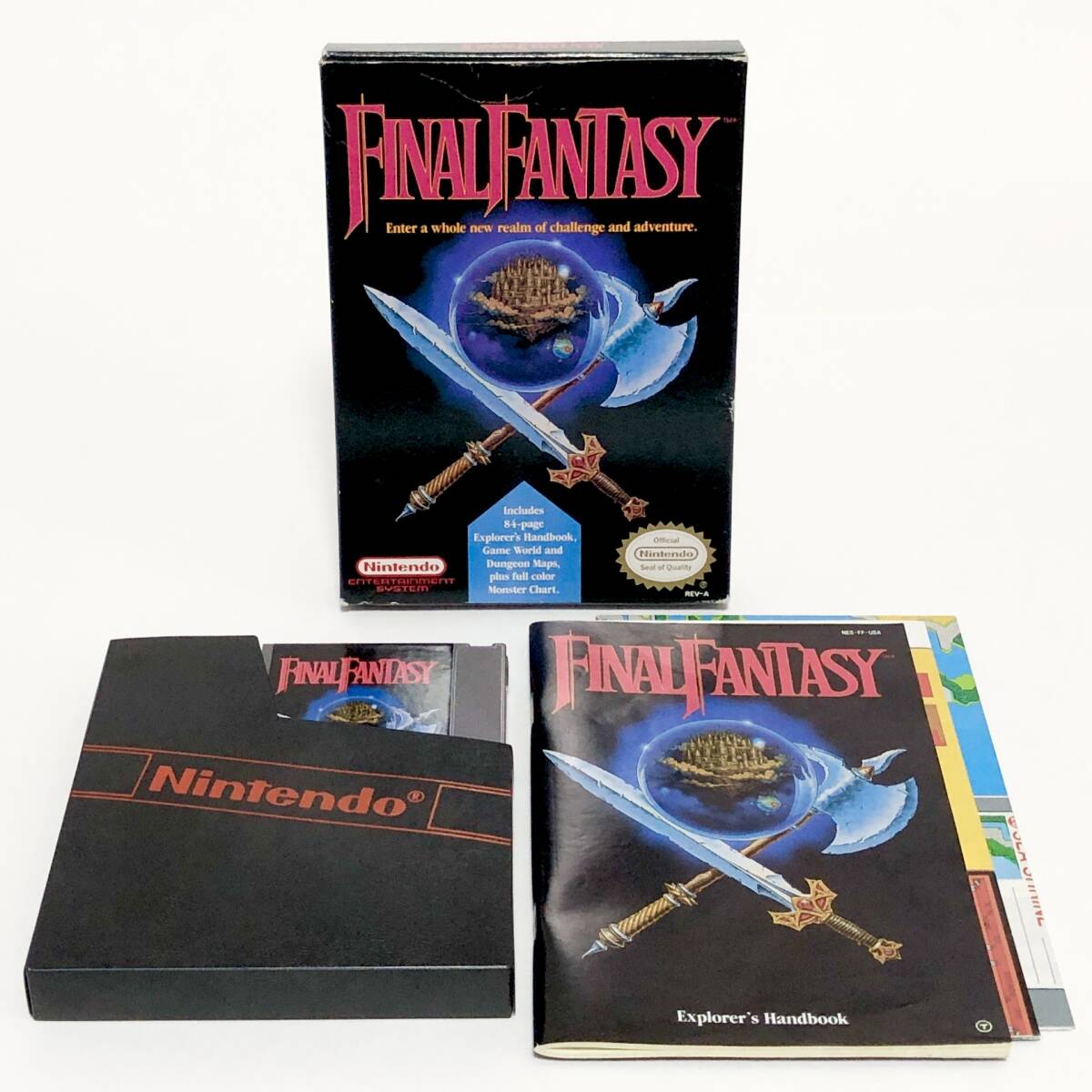 北米版 ファミコン NES Final Fantasy / ファイナルファンタジー 箱説・マップ2枚付き 痛みあり 北米版 ファミコン NES Final Fantasy / ファイナルファンタジー 箱説・マップ2枚付き 痛みあり