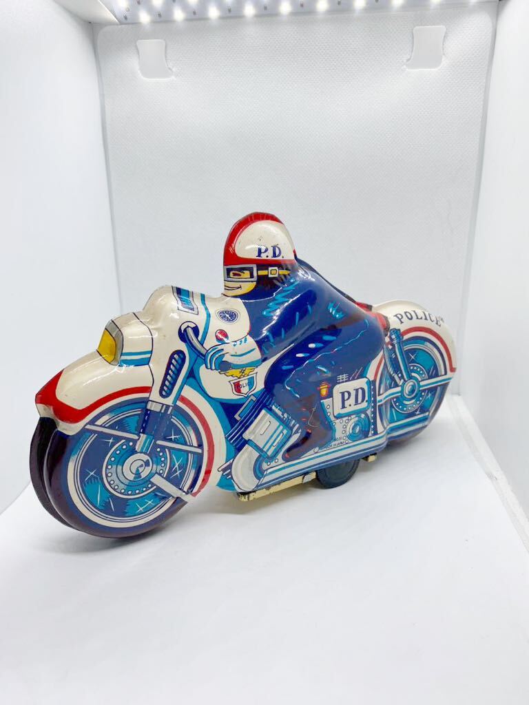 昭和 レトロ 当時物 ブリキ おもちゃ policeman motor bikeバイク