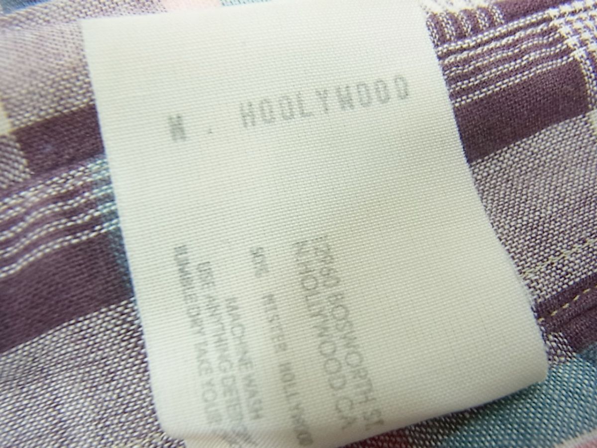 *N.HOOLYWOODen. Hollywood длинный рукав проверка рубашка linen Blend сделано в Японии мужской 