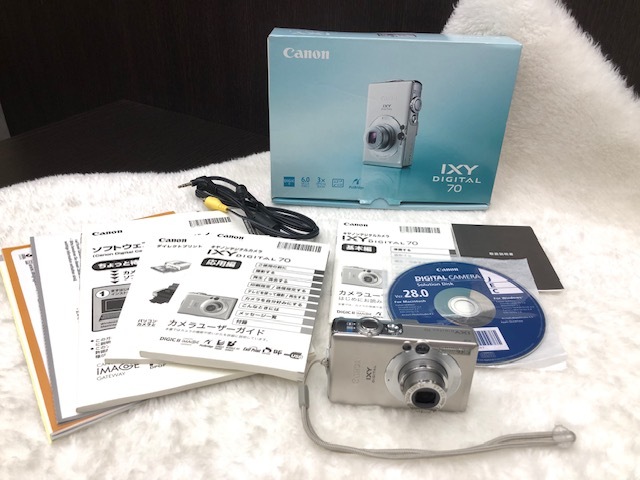 【動作品】Canon IXY DIGITAIL 70 キャノン デジカメ コンパクト デジタルカメラ バッテリー付き 取説 元箱付 デジタルカメラ☆