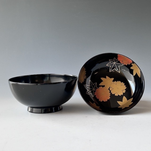 茶道具　黒　蓋裏　雲錦蒔絵　煮物椀　五客組　坂田峰俊　共箱　漆芸　懐石道具　お椀 茶道具黒蓋裏雲錦蒔絵煮物椀五客組坂田峰俊共箱漆芸懐石道具お椀