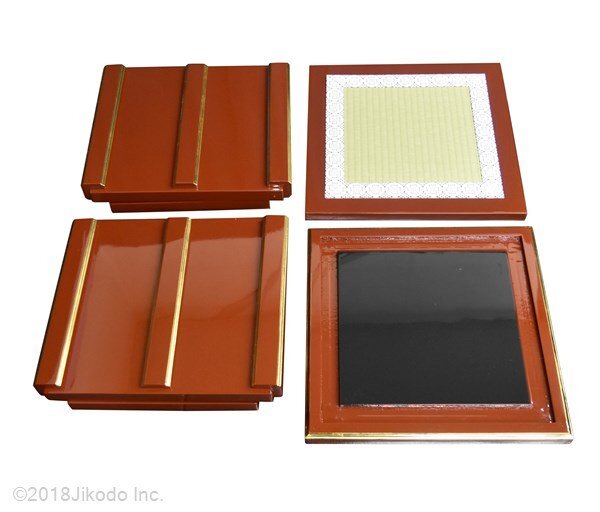 寺院仏具】幅45センチ 朱塗り 収納できる折り畳み椅子型礼盤 寺院仏具】幅45センチ 朱塗り 収納できる折り畳み椅子型礼盤