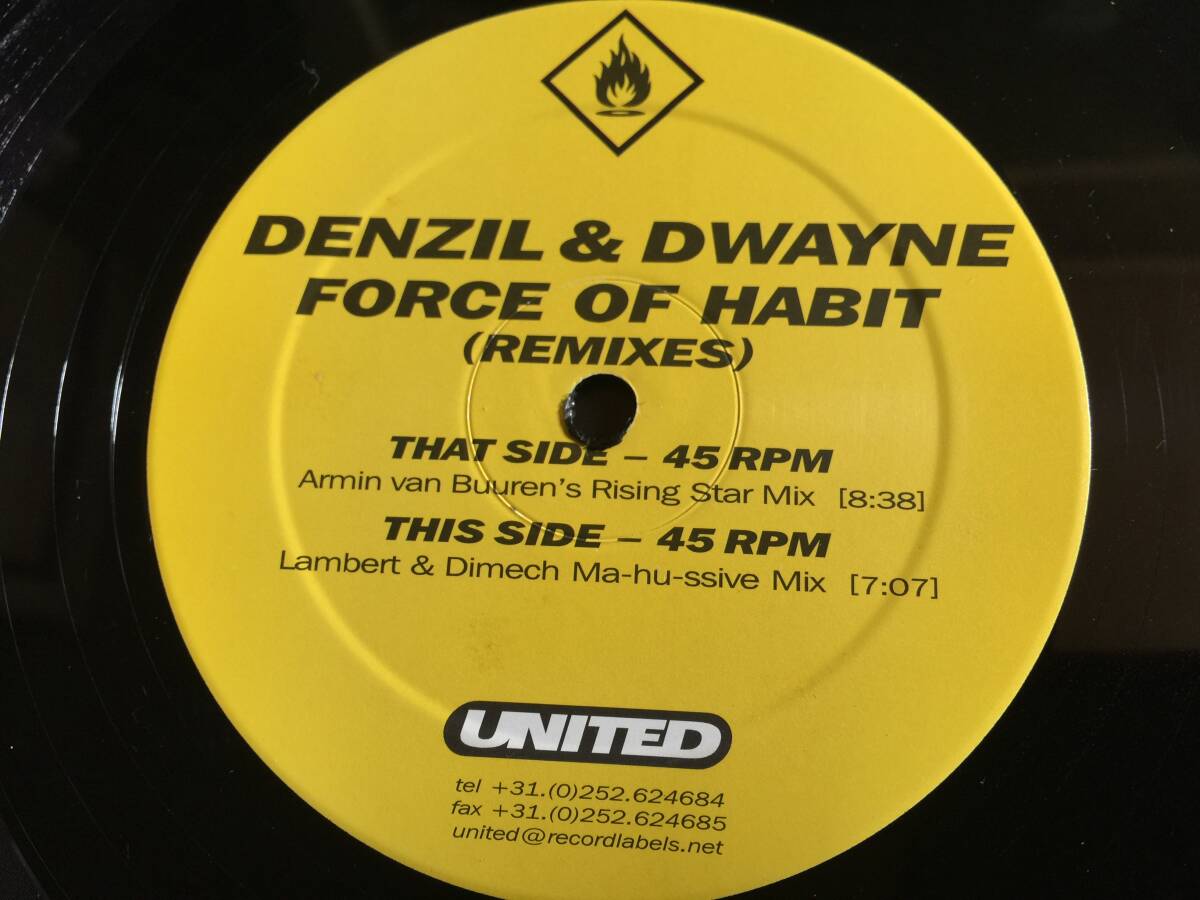 *Denzil & Dwayne / Force Of Habit (Remixes) 12EP* Qsag6* Flammable FLAME 010 / Armin Van Buuren Remix!