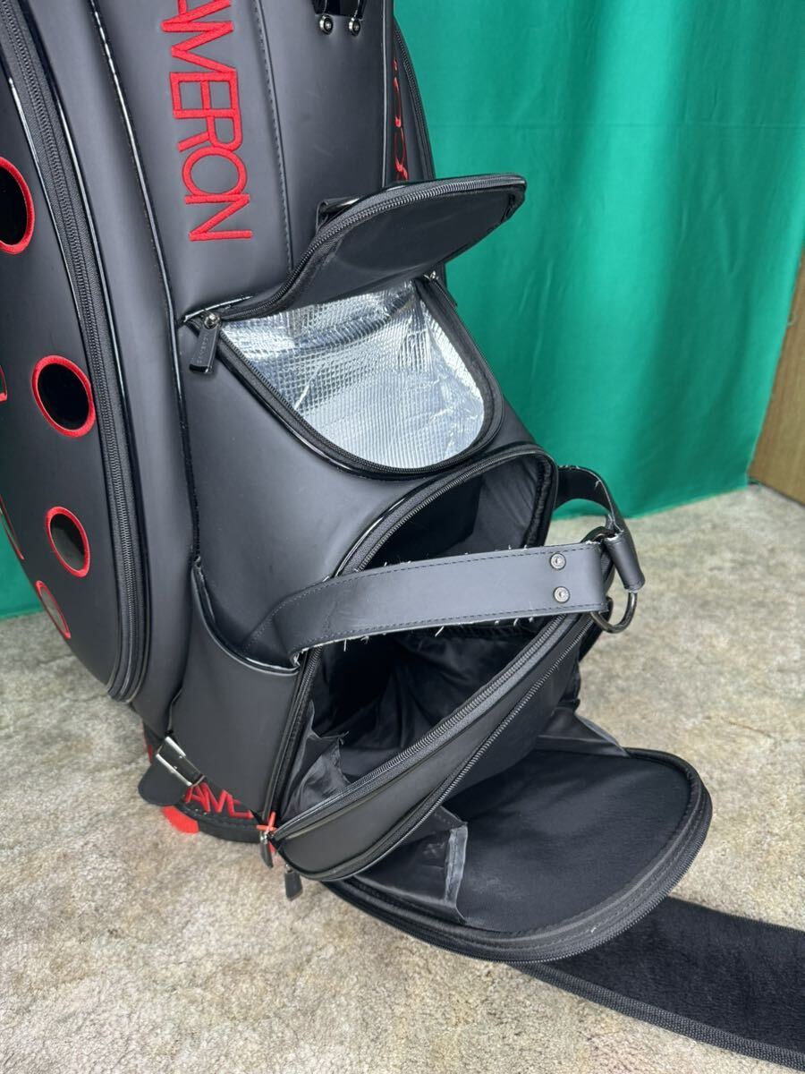 SCOTTY CAMERONタイプ キャディバッグ 9インチ 3点式 ブラック レッド