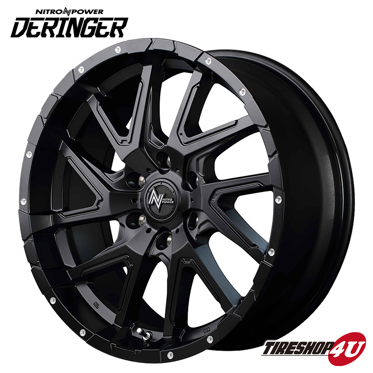 4本セット NITROPOWER DERINGER 20x8.5J 6/139.7 +20 SGBK MONSTA TERRAIN GRIPPER A/T 285/50R20 ホワイトレター FJクルーザー など