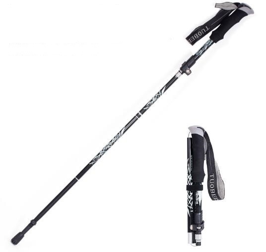 2本セット登山ウォーキング軽量トレッキングポールステッキ杖アルミ制リハビリ散歩階段コンパクトストックかばん収納アウトドア用品